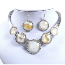 Big Round Glory Crystal Ensemble Beaux Lady Necklace (XJW12588)